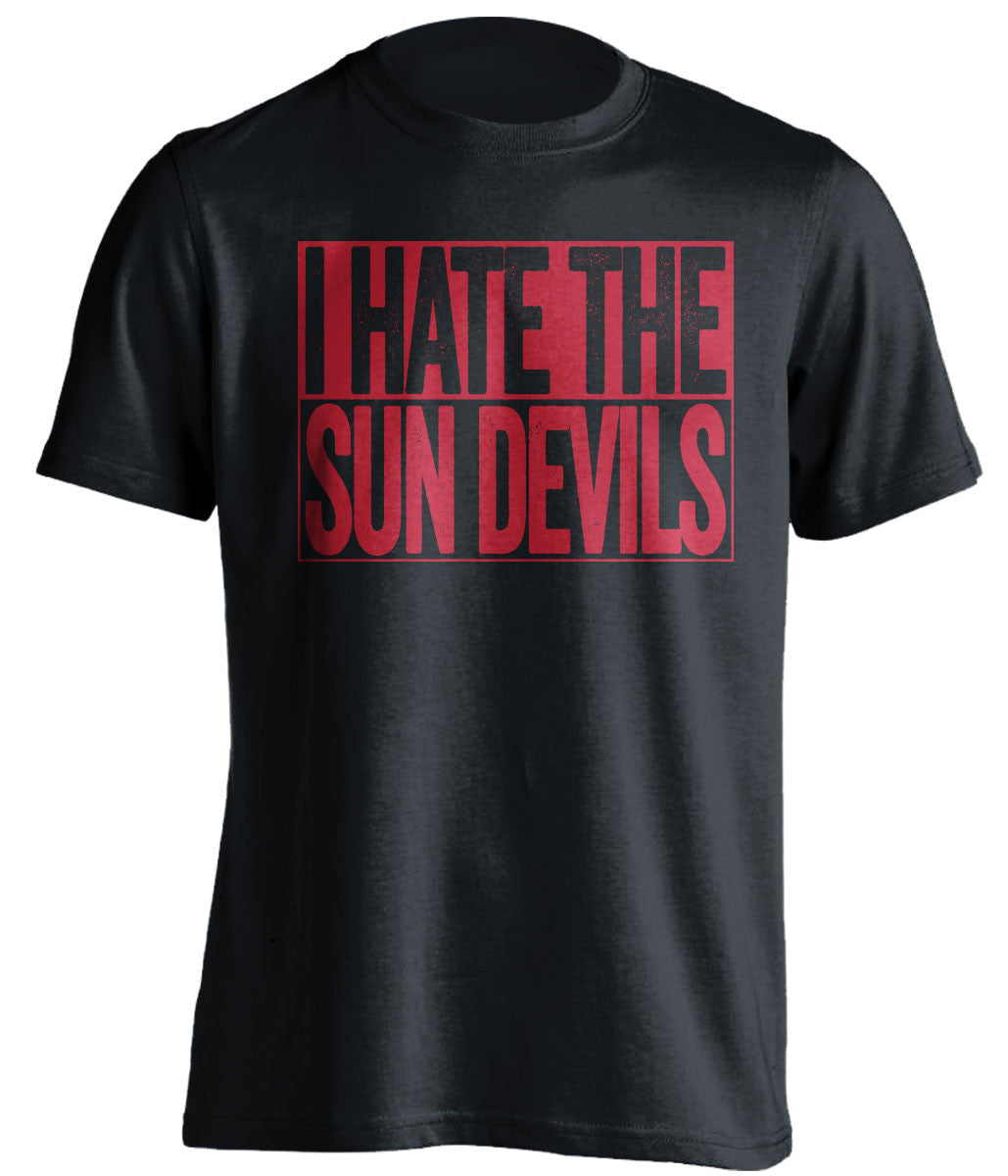 i hate the sun devils arizona wildcats black shirt