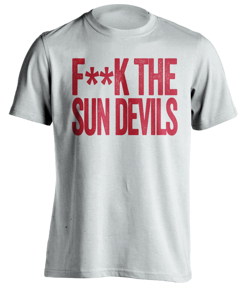 f**k the sun devils arizona wildcats white tshirt