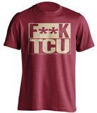F**K TCU Oklahoma Sooners red TShirt
