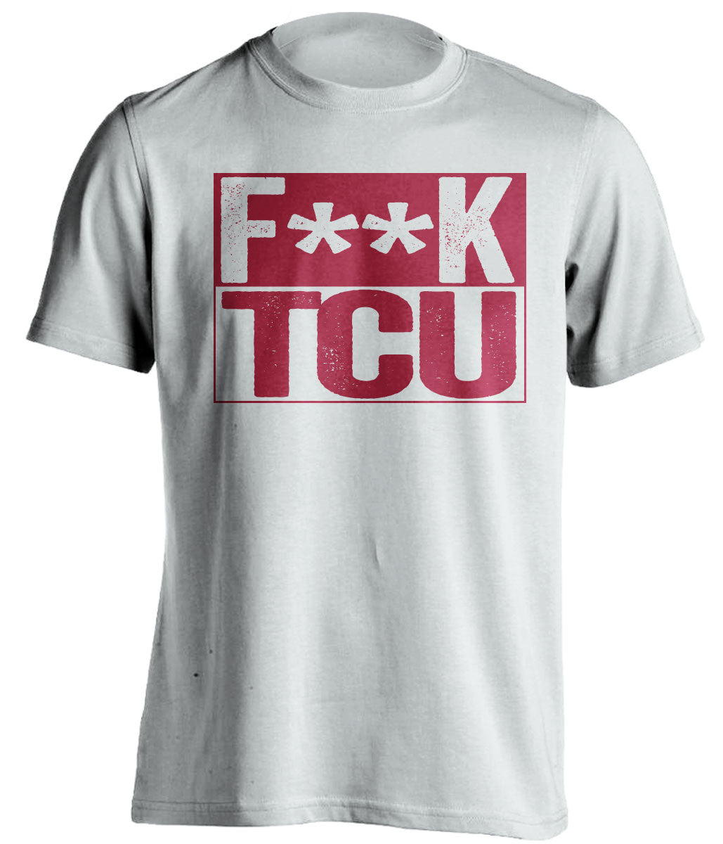 F**K TCU Oklahoma Sooners white TShirt