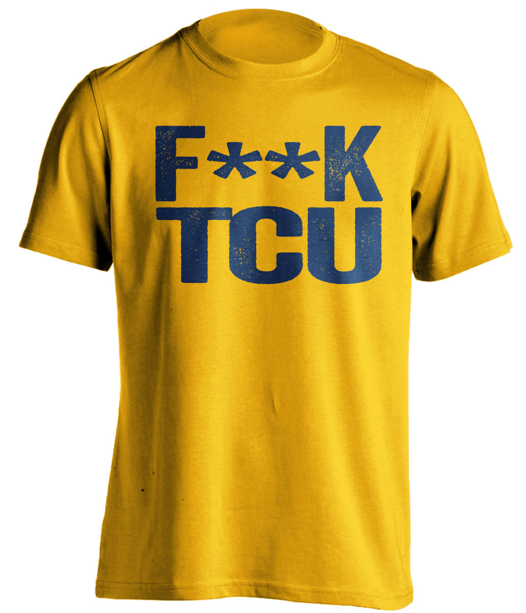 f**k tcu wvu mountaineers gold tshirt