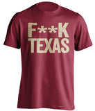 f**k texas oklahoma sooners red tshirt