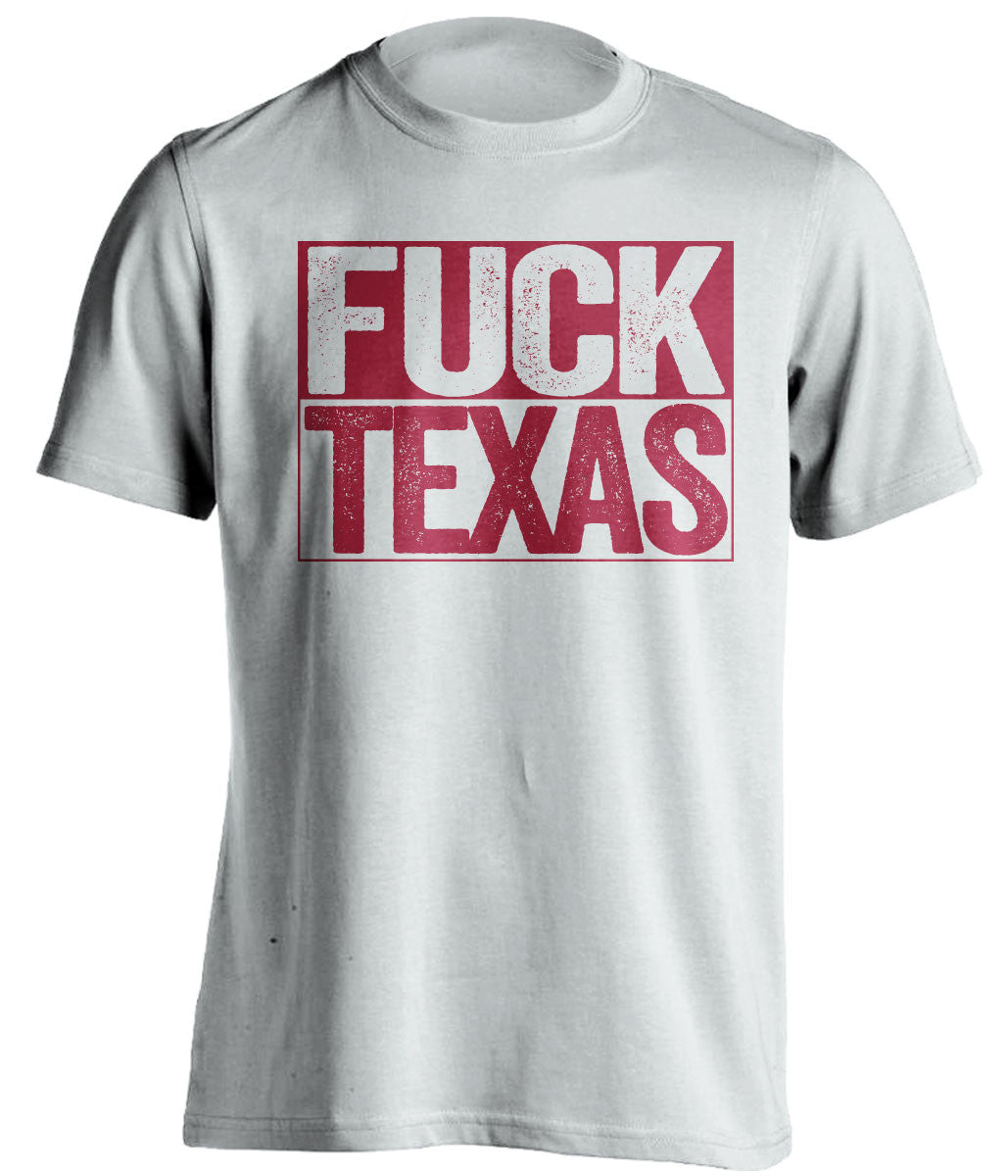 fuck texas oklahoma sooners white shirt