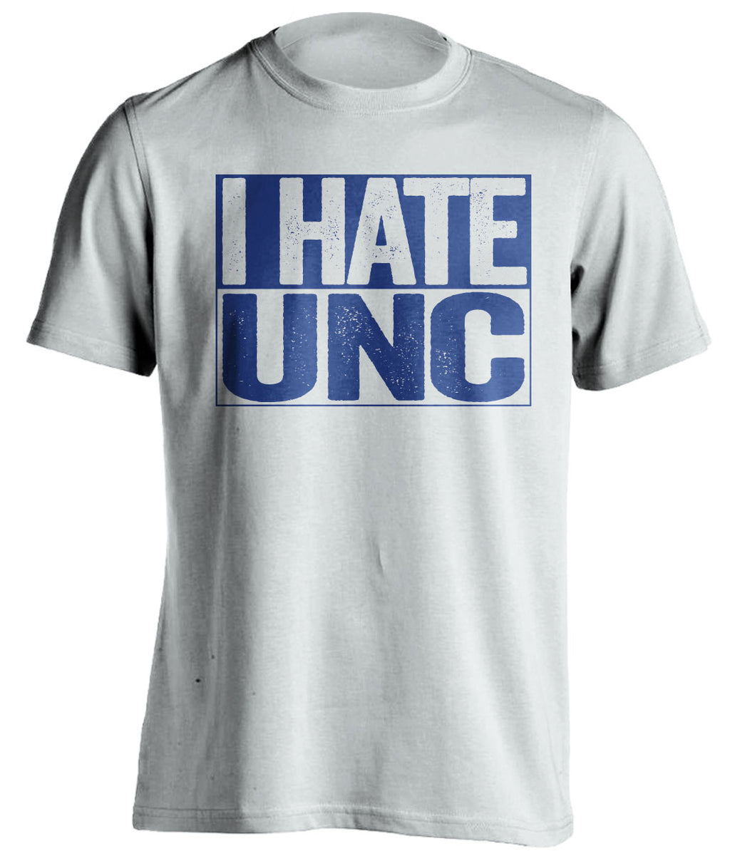 i hate unc duke blue devils white shirt