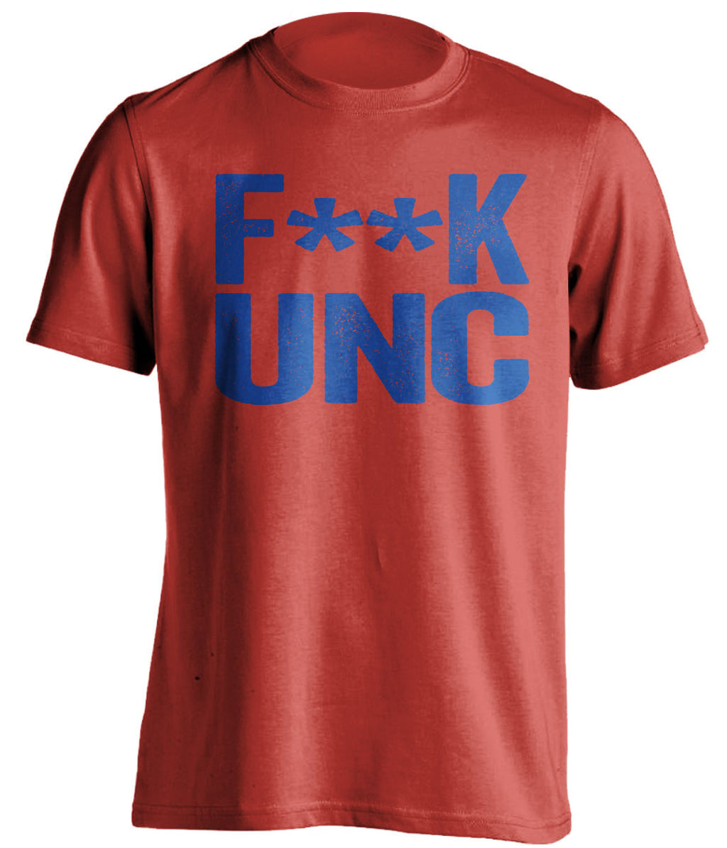 f**k unc kansas jayhawks red tshirt