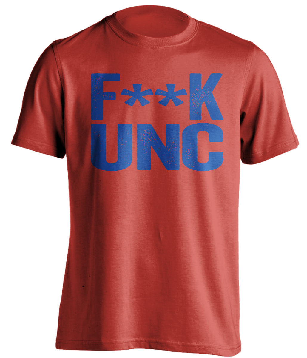 f**k unc kansas jayhawks red tshirt