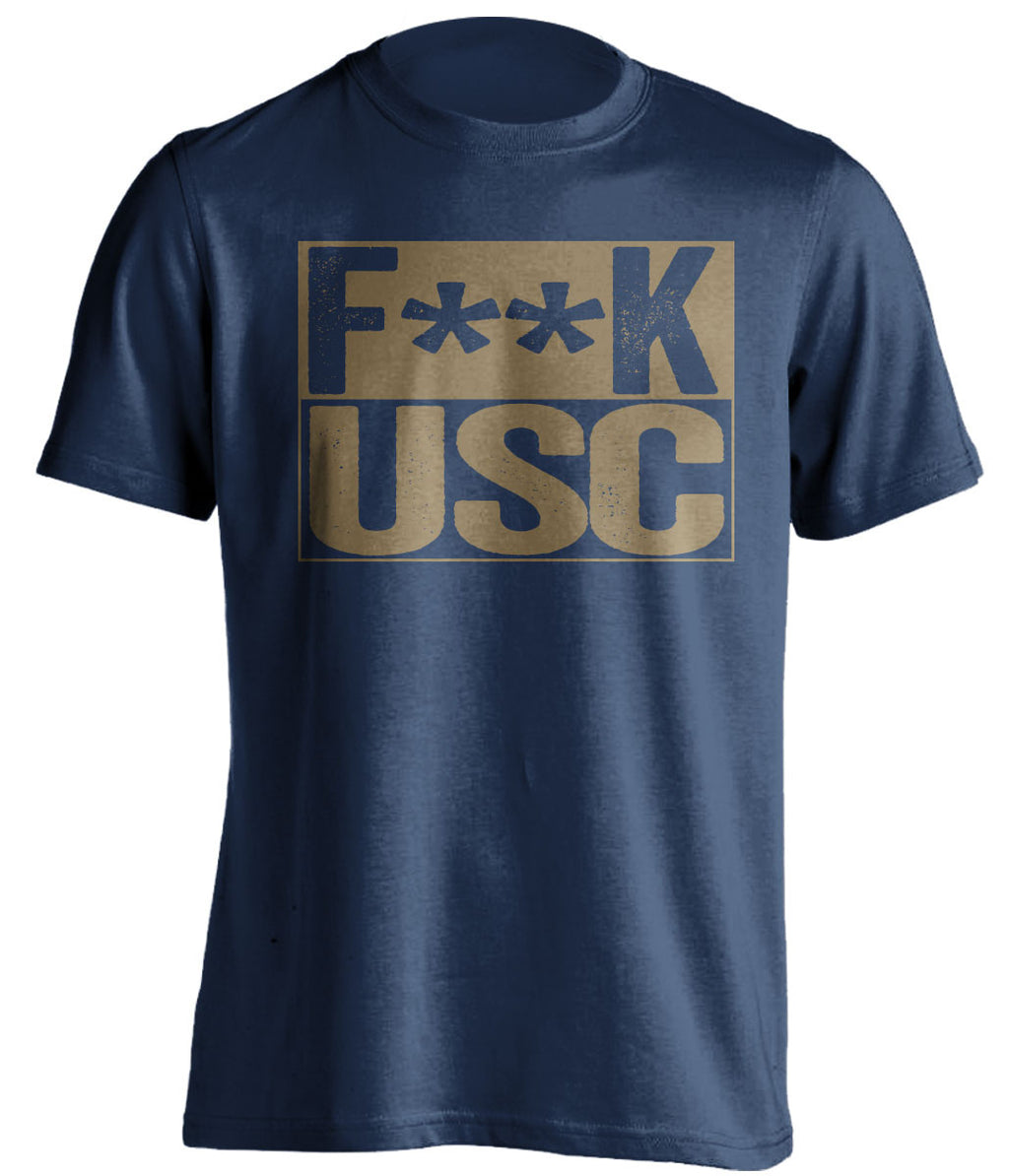 f**k usc notre dame irish blue shirt