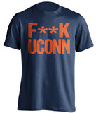 f**k uconn syracuse orange blue tshirt