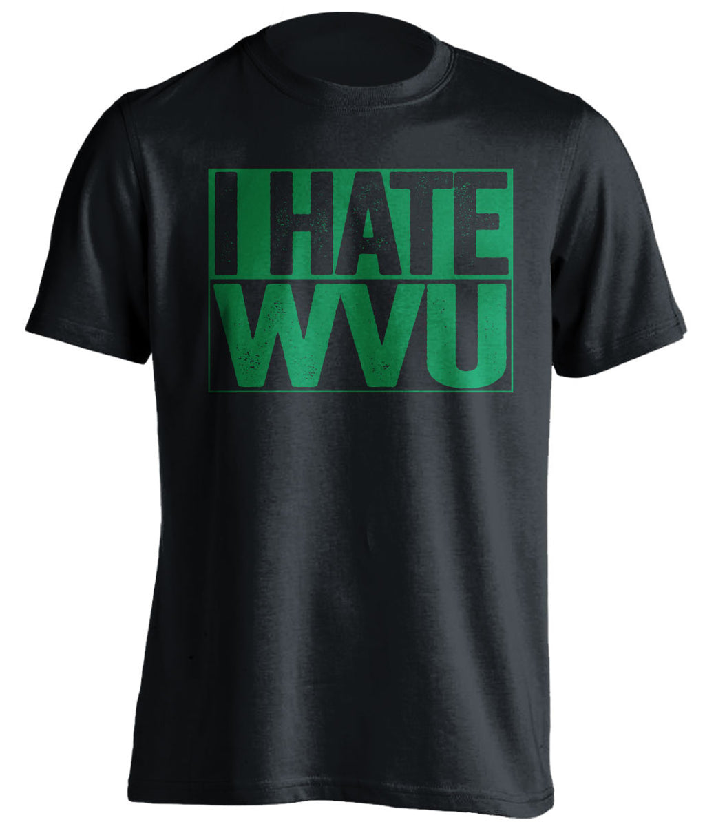 I Hate WVU Marshall Thundering Herd black TShirt