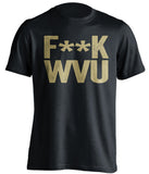 f**k wvu pitt panthers black tshirt