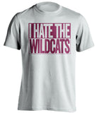 i hate the wildcats arizona state sun devils white shirt