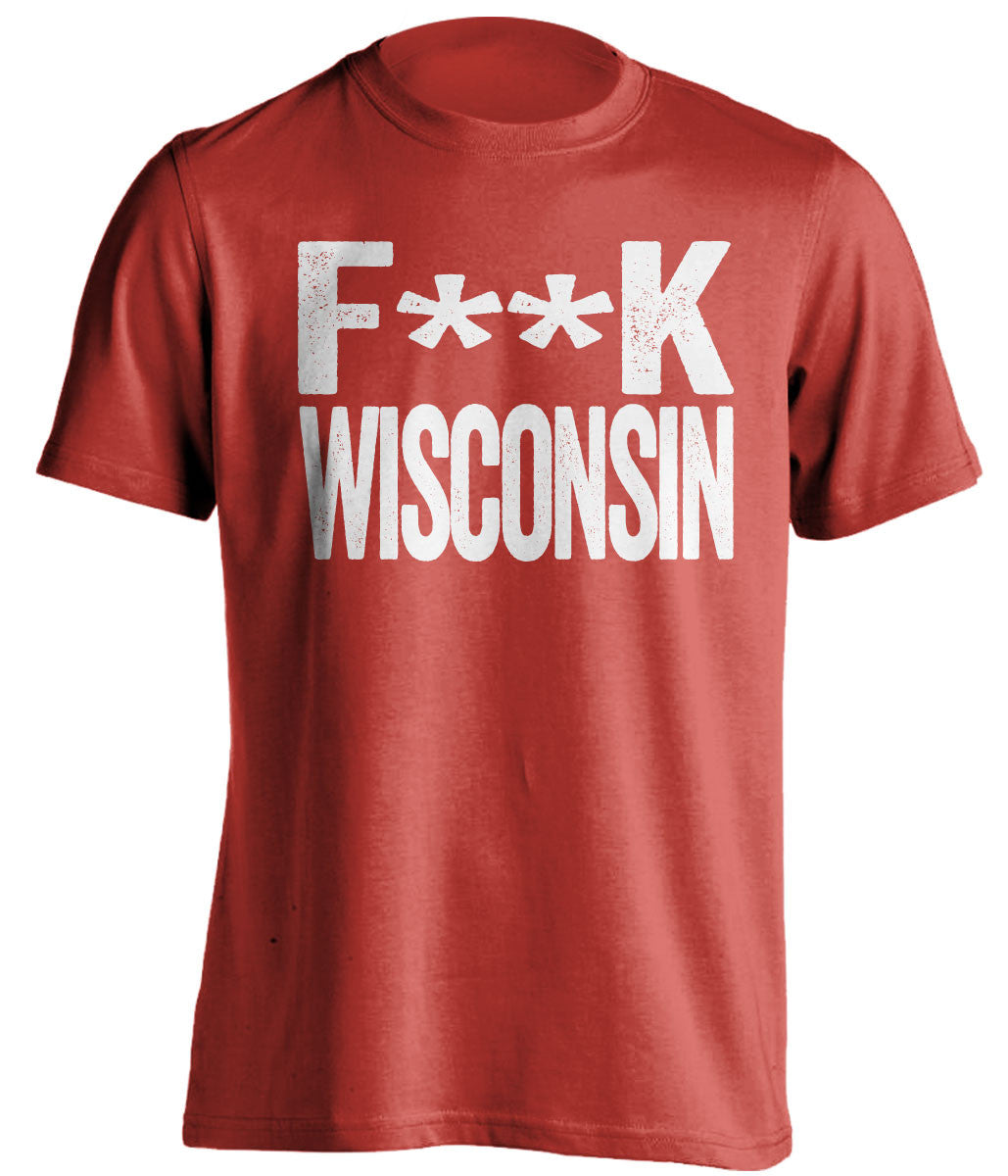 f**k wisconsin nebraska huskers red tshirt