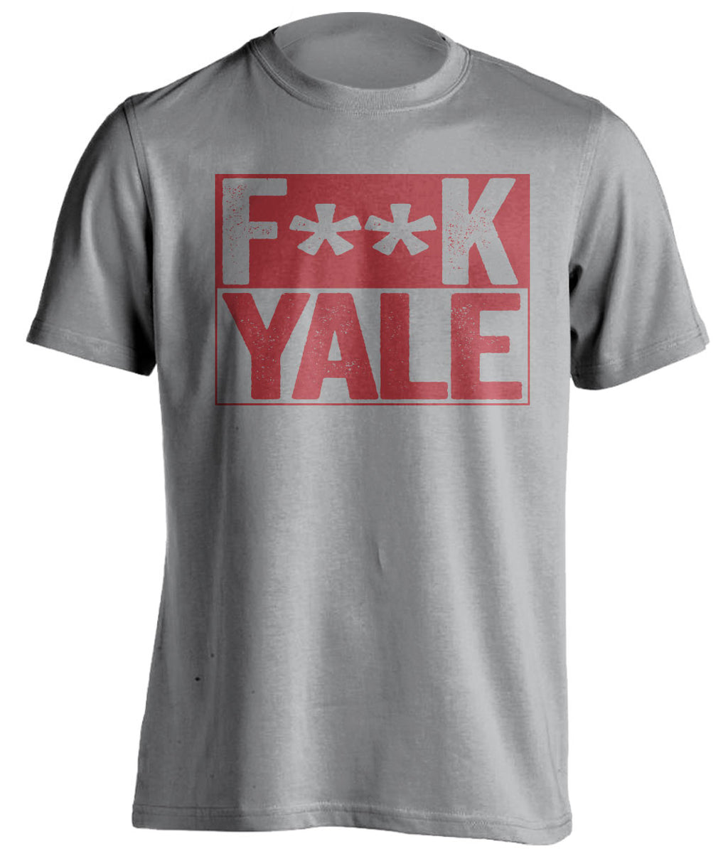 f**k yale harvard crimson grey shirt