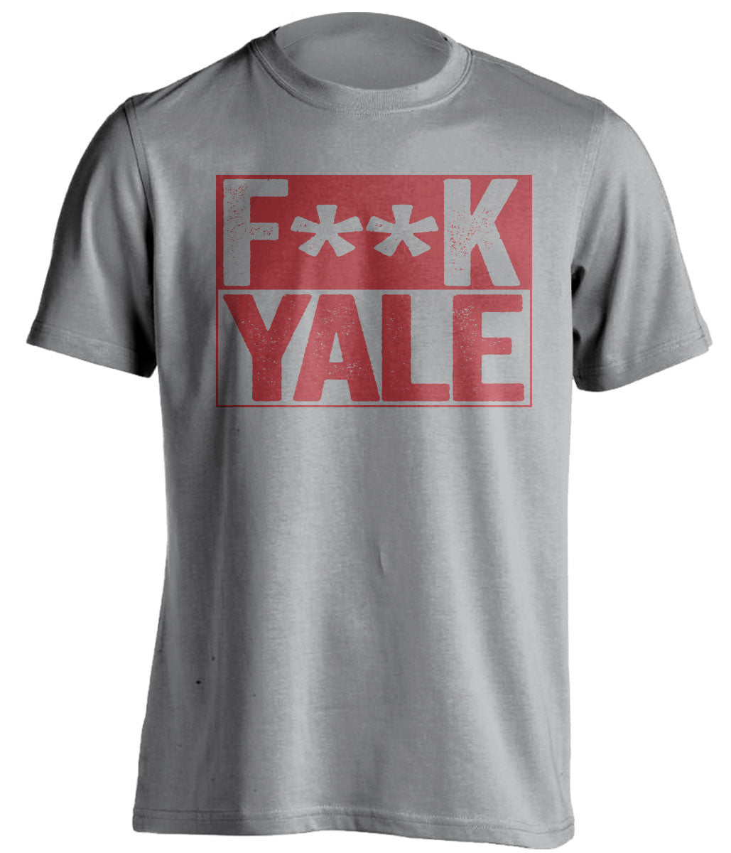 f**k yale harvard crimson grey shirt