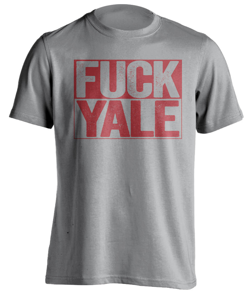 fuck yale harvard crimson grey shirt