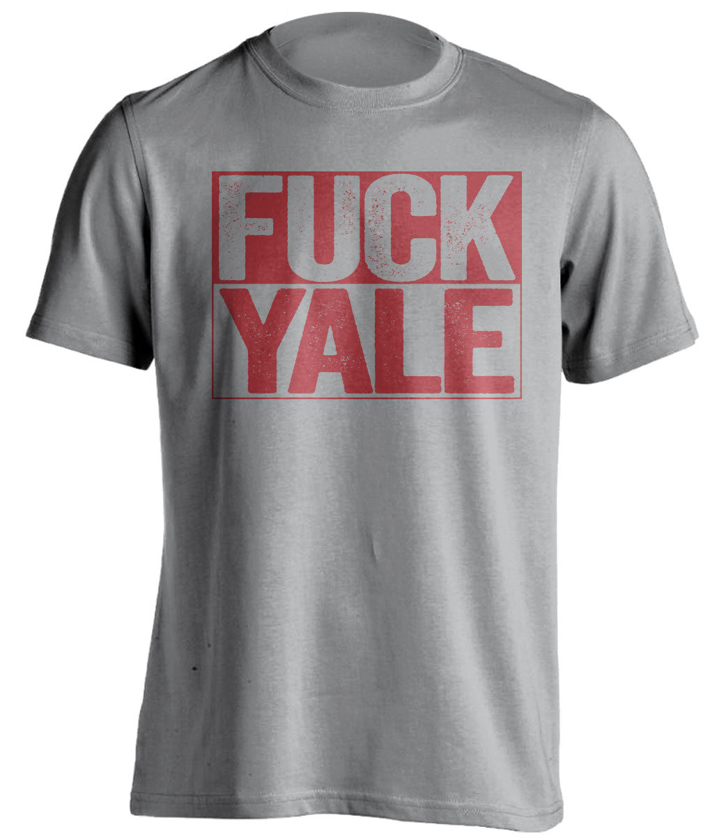 fuck yale harvard crimson grey shirt