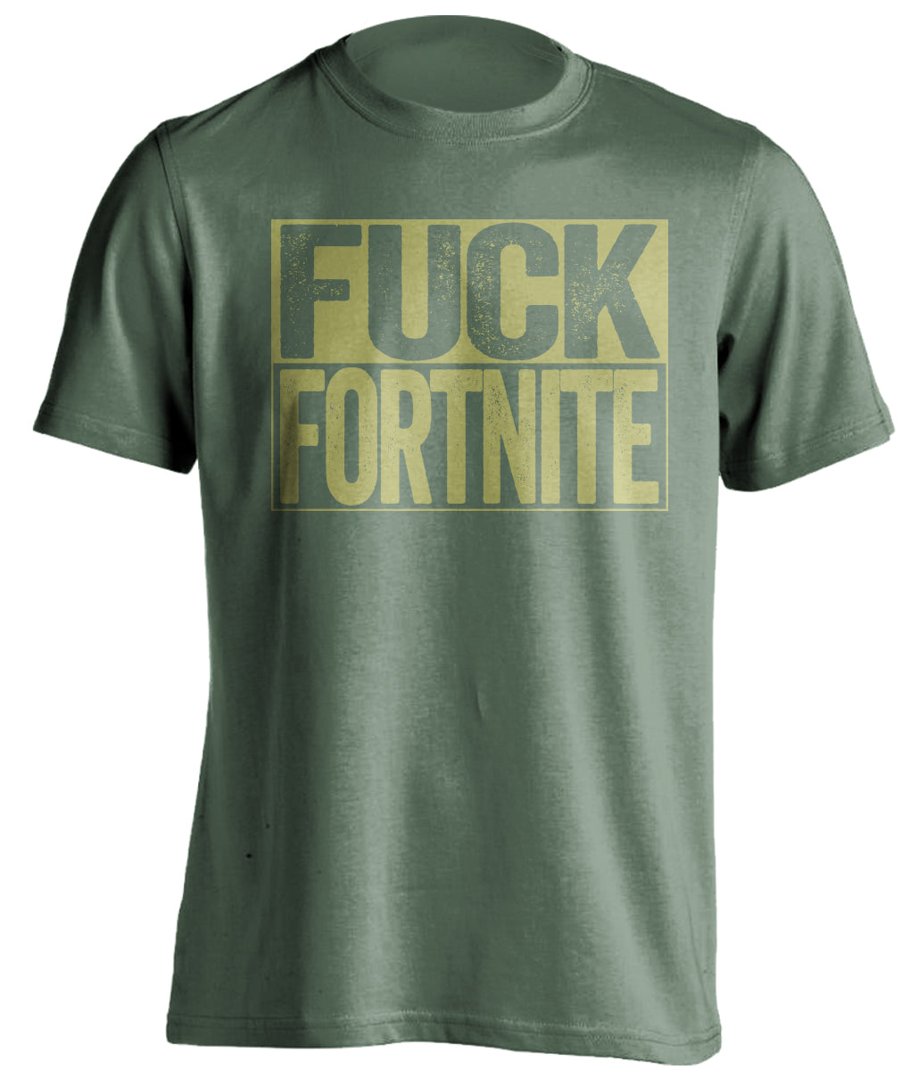 pubg green shirt fuck fortnite olive text uncensored