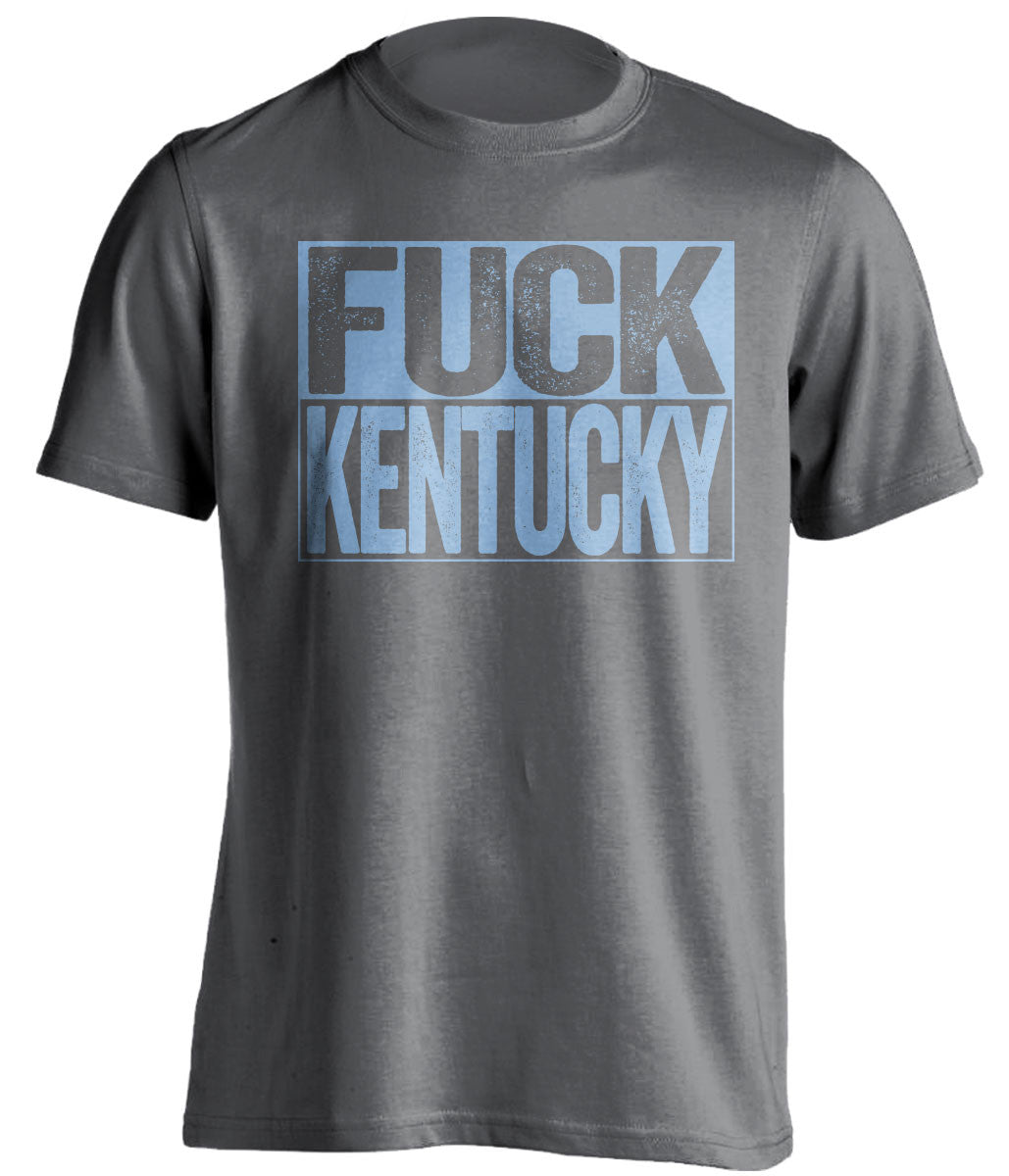 FUCK KENTUCKY - Kentucky Haters Shirt - Carolina Blue and White Version - Box Design - Beef Shirts