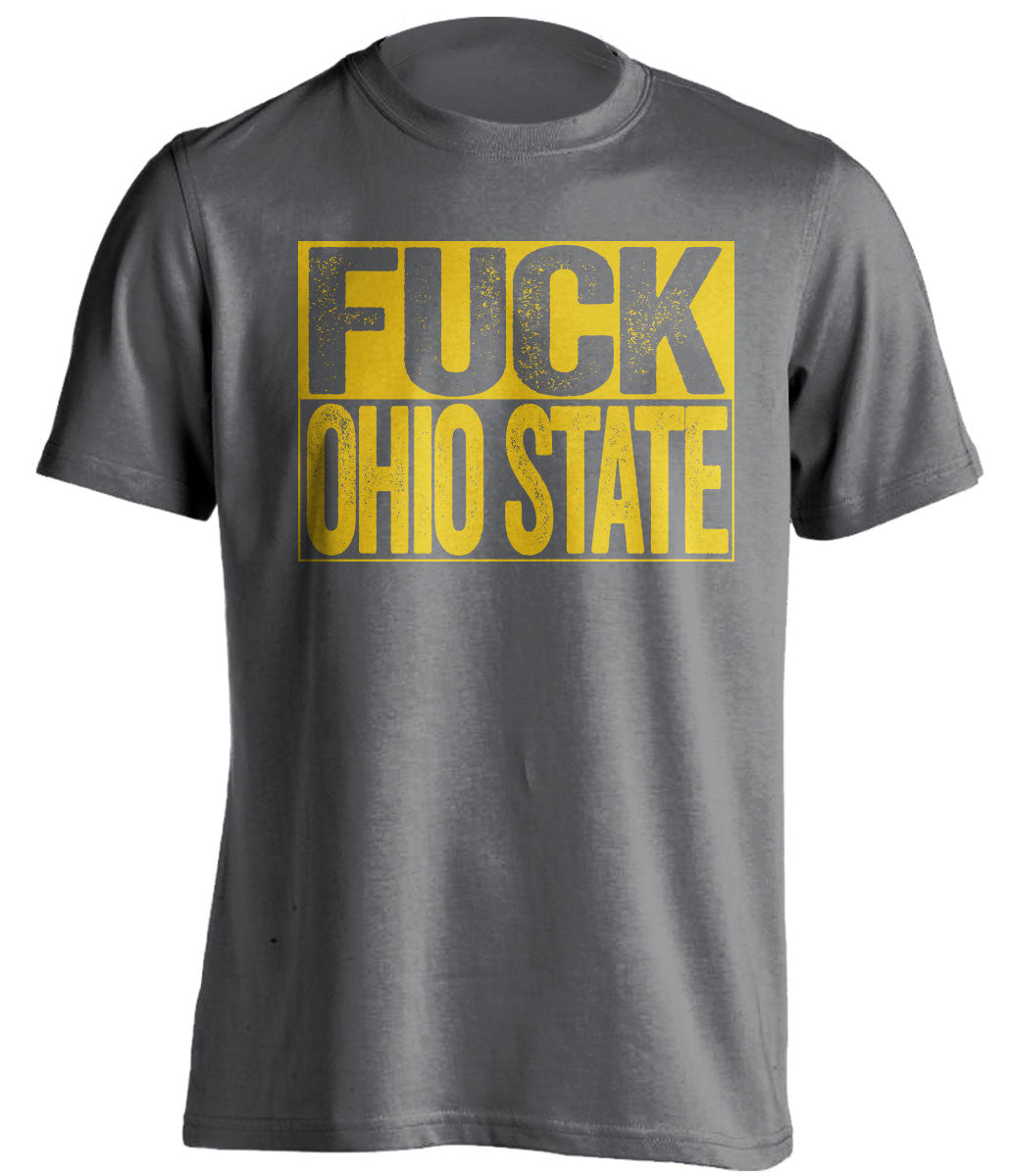 FUCK OHIO STATE - Michigan Wolverines Fan T-Shirt - Box Design - Beef Shirts
