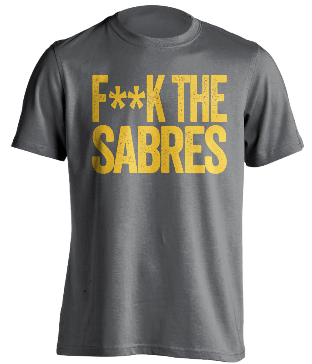 FUCK THE SABRES - Boston Bruins T-Shirt - Text Design