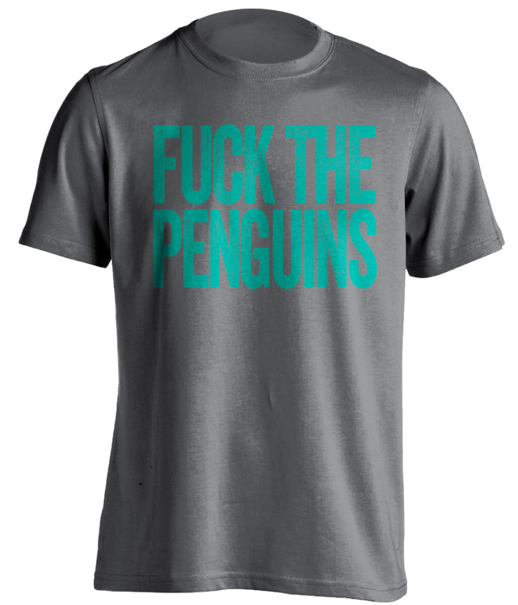 FUCK THE PENGUINS - San Jose Sharks Fan T-Shirt - Text Design - Beef Shirts