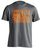 FUCK THE PATRIOTS - Patriots Haters Shirt - Black and Orange Version - Box Design - Beef Shirts
