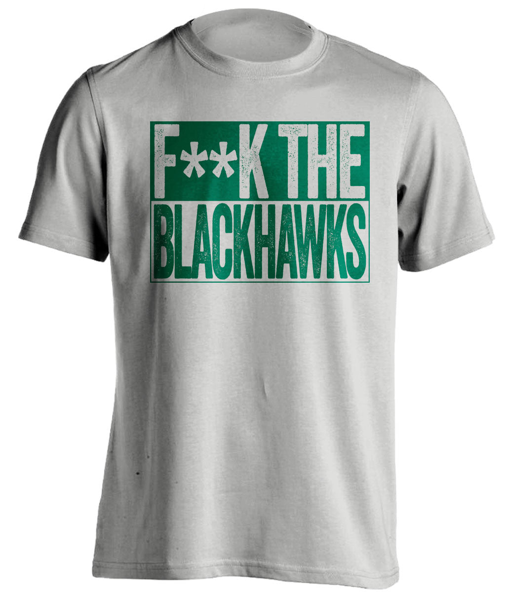 FUCK THE BLACKHAWKS - Minnesota Wild Fan T-Shirt - Box Design - Beef Shirts