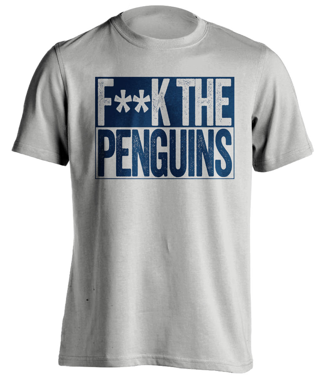 FUCK THE PENGUINS - Columbus Blue Jackets Fan T-Shirt - Box Design - Beef Shirts