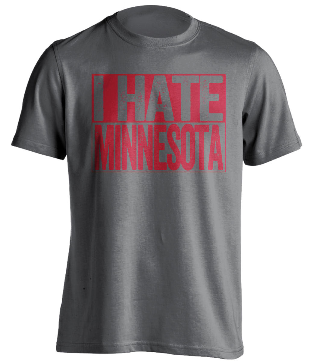 I Hate Minnesota - Wisconsin Badgers Fan T-Shirt - Box Design - Beef Shirts