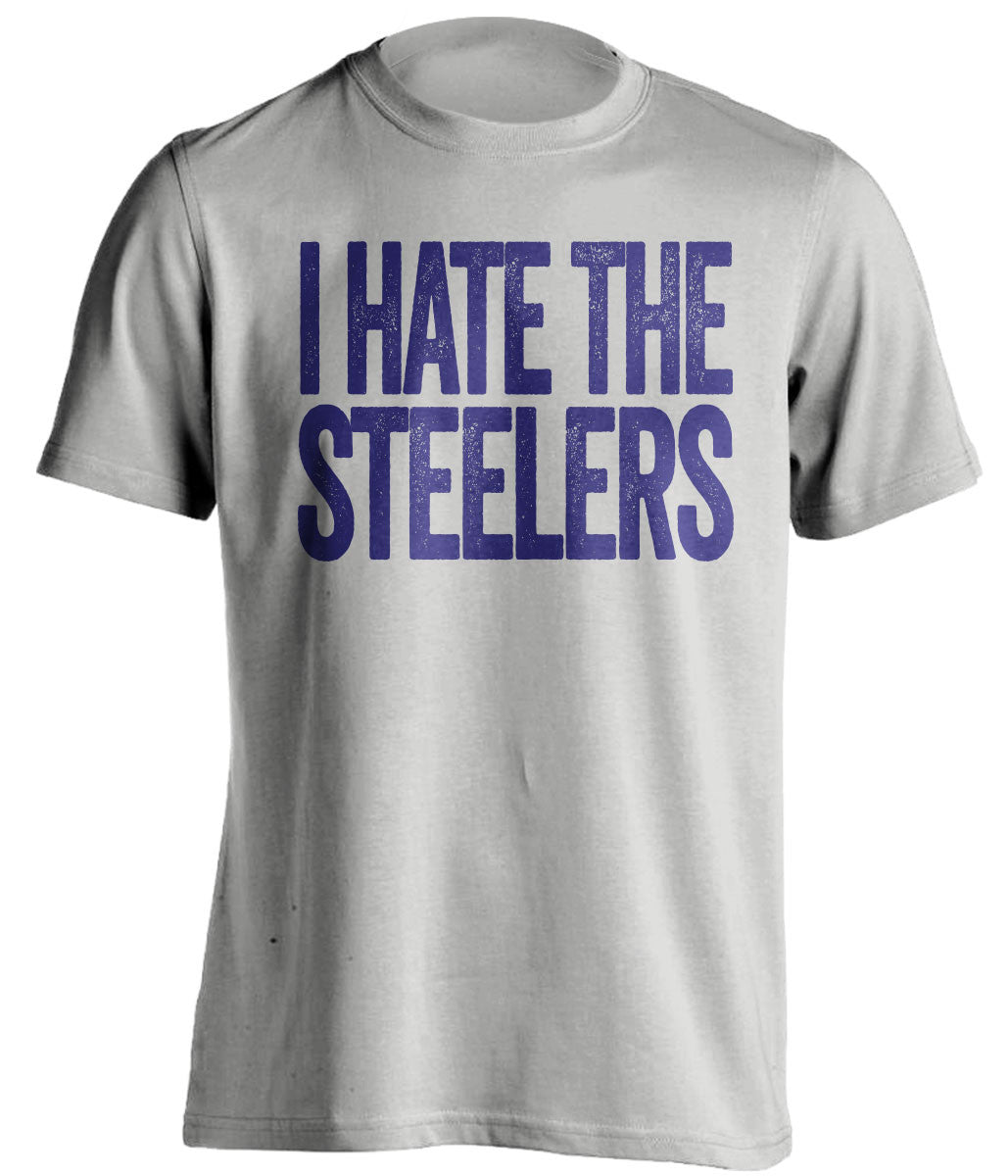 I Hate The Steelers - Baltimore Ravens Fan T-Shirt - Text Design - Beef Shirts
