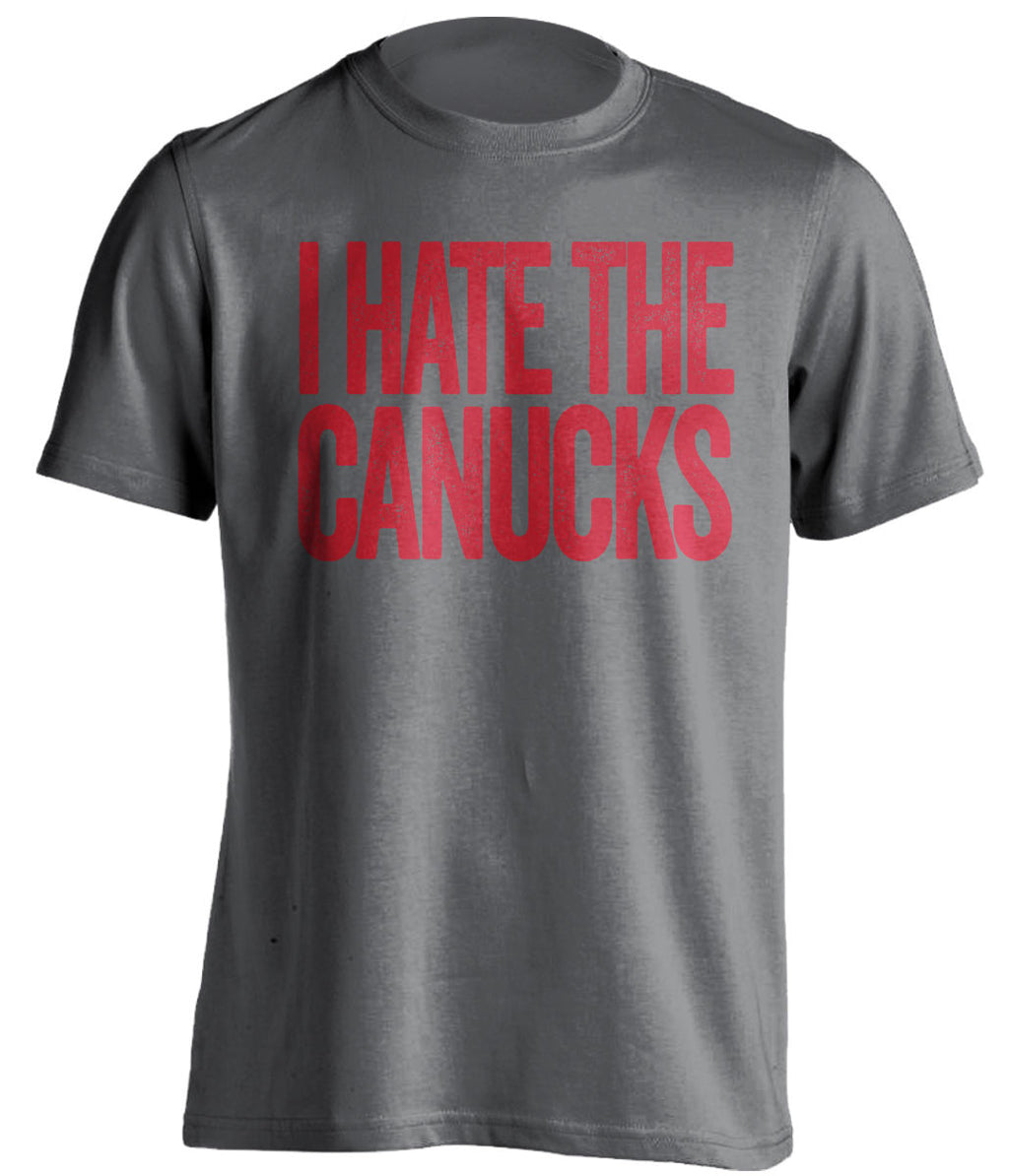I Hate the Canucks - Detroit Red Wings Fan T-Shirt - Text Design - Beef Shirts