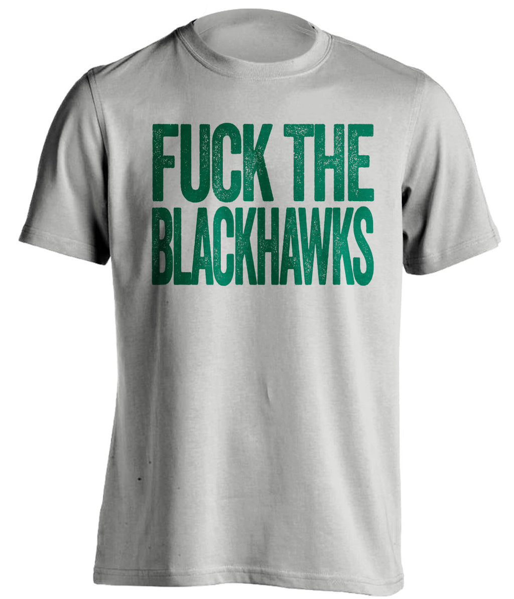 FUCK THE BLACKHAWKS - Minnesota Wild Fan T-Shirt - Text Design - Beef Shirts