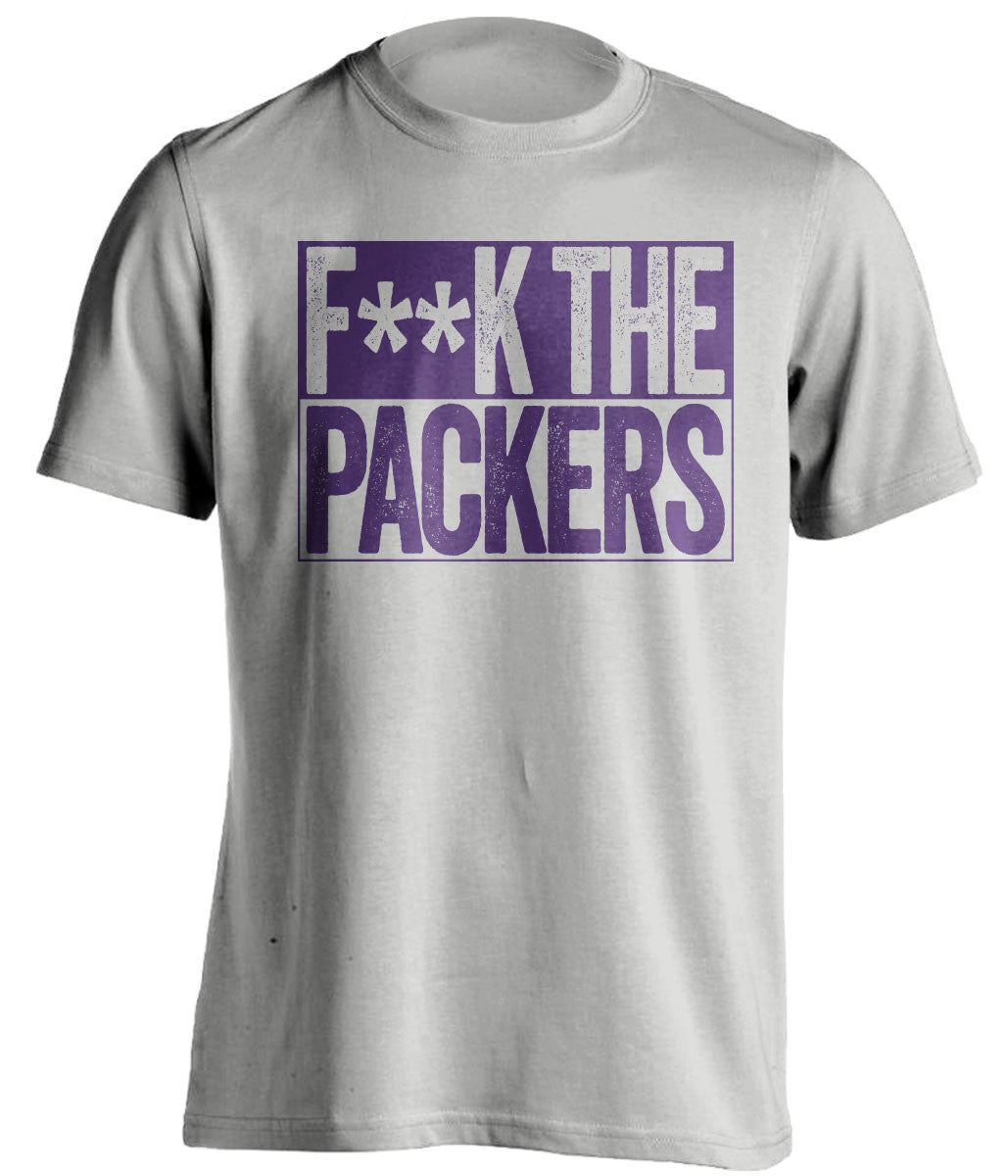 FUCK THE PACKERS - Minnesota Vikings T-Shirt - Box Design