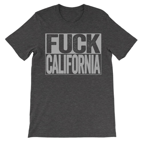Fuck California dark grey trendy tshirt