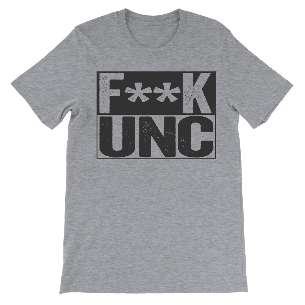 top that says fuck unc