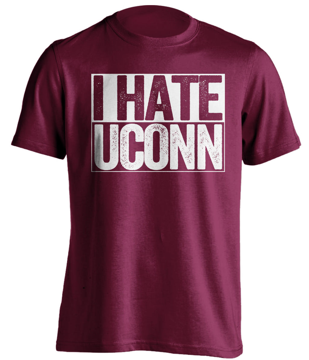 i hate uconn umass minutemen maroon shirt
