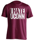 i hate uconn umass minutemen maroon shirt
