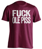 fuck ole piss miss mississippi state bulldogs red tshirt uncensored