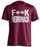 fuck merrimack umass minutemen maroon tshirt censored