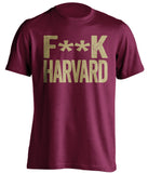 fuck harvard boston college eagles red tshirt censored