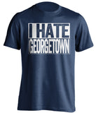 i hate georgetown villanova wildcats fan blue tshirt