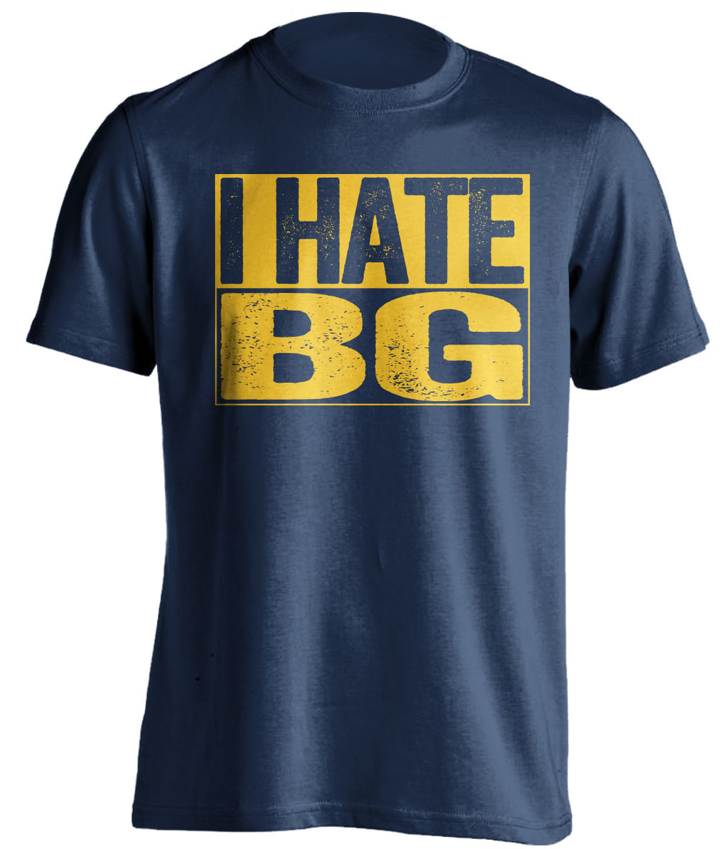 i hate bg bgsu navy shirt for toledo rockets fans