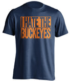 i hate the buckeyes illinois illini blue shirt uncensored