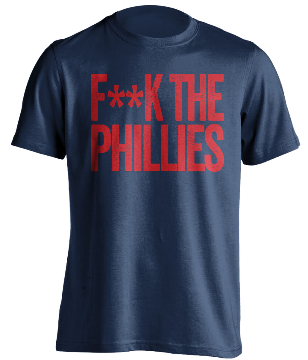 fuck the phillies atlanta braves blue tshirt censored