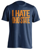 illinois illini blue shirt i hate ohio state