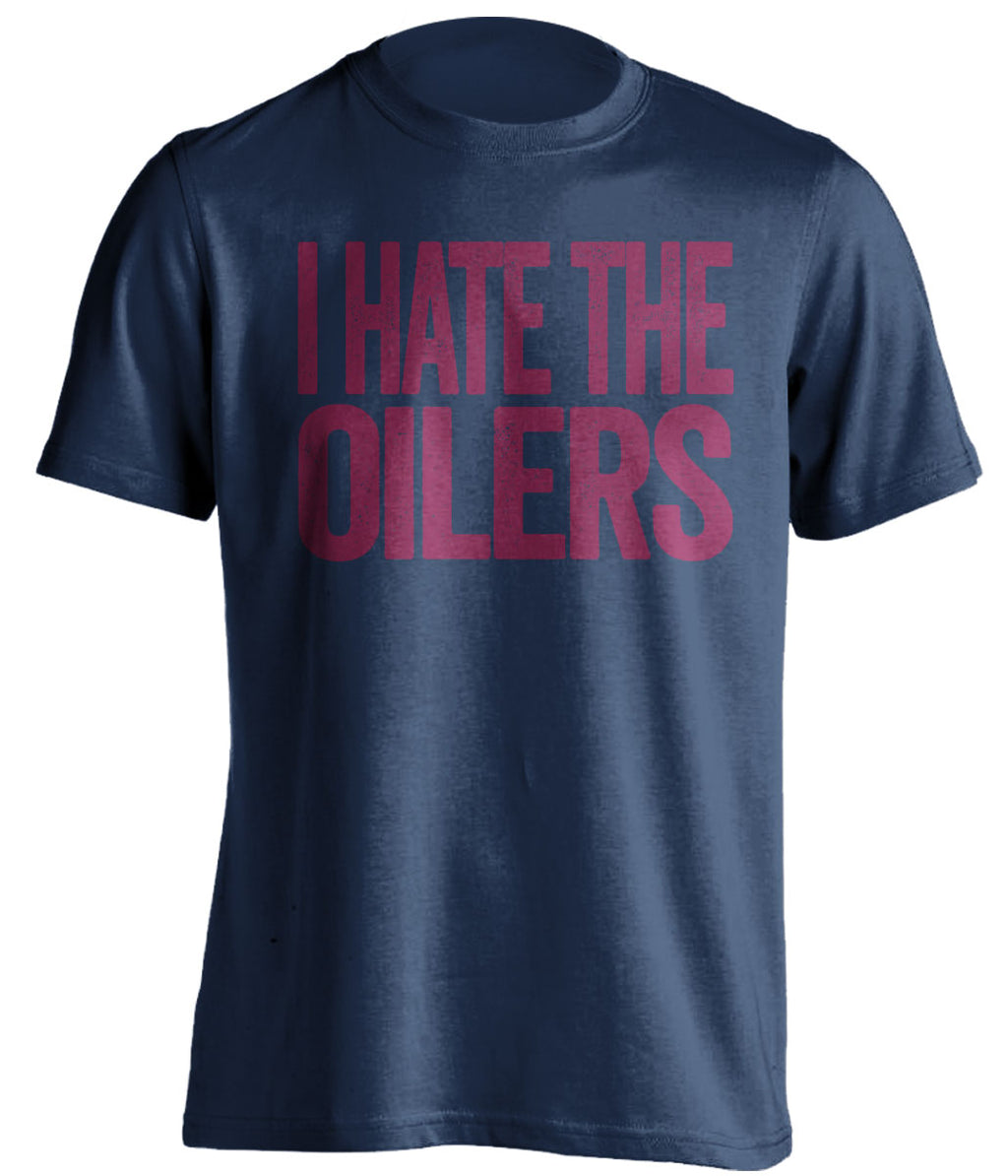 i hate the oilers habs fan navy shirt