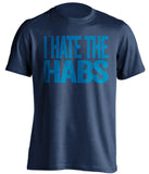 i hate the habs jets fan navy shirt