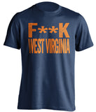 fuck west virginia wvu cavaliers cavs blue tshirt censored