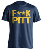 fuck pitt panthers wvu mountaineer fans navy shirt censored