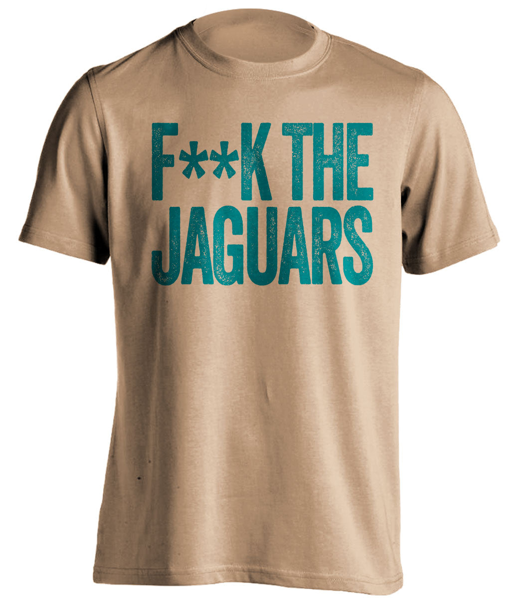 fuck the jaguars jacksonville jags hate old gold tshirt censored